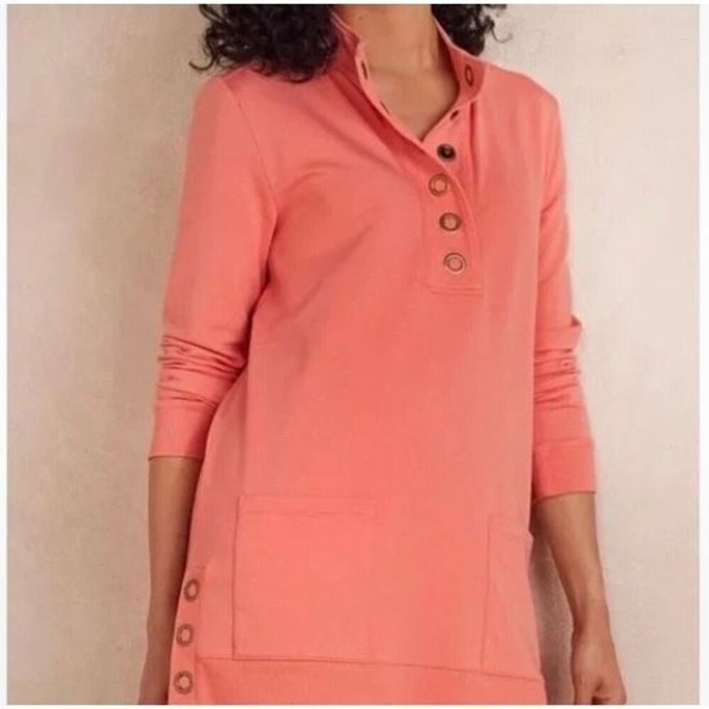 Soft Surroundings women’s Lakshmi pull over peach tunic, top size medium